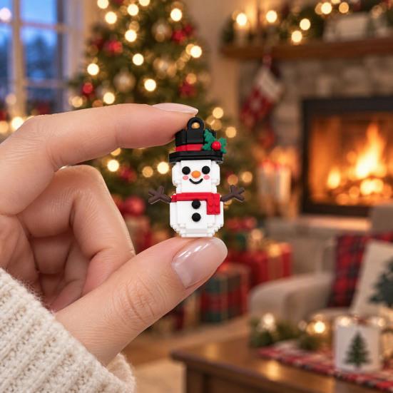 Christmas Party Favors 24-Day 3D Mini Brick Ornament Advent Calendar 2026, 24 DIY Santa Claus Reindeer Snowman Figures Building Set Countdown