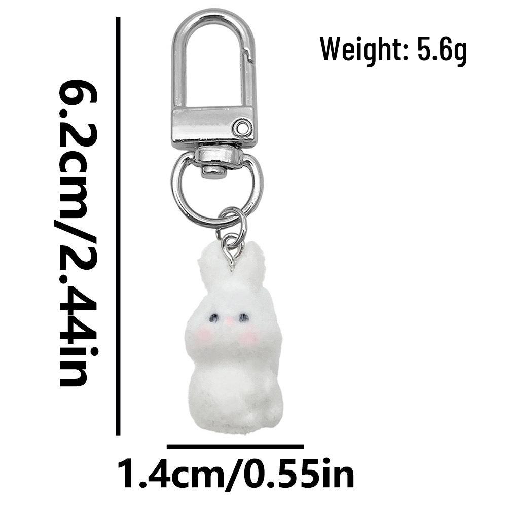 Resin Cartoon Animal Keychain: Puppy, Bichon, Border Collie, Teddy, Rabbit