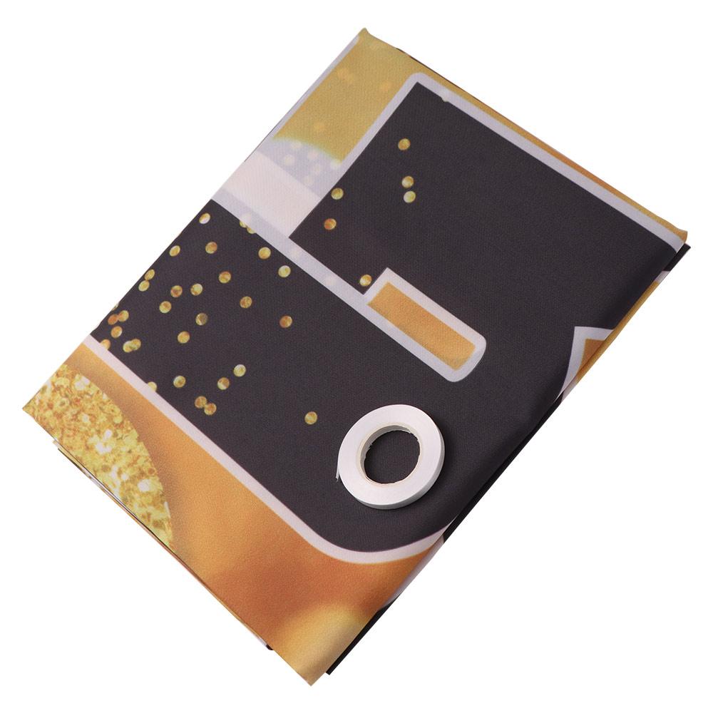 Congrats Grad Graduation Photography Backdrop Bachelor Hat Celebrate Happy Graduation Banner Polyester Black Gold Glitter