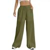2026 Spring/Summer Women's Drawstring Straight-Leg Flared Pants with Pockets