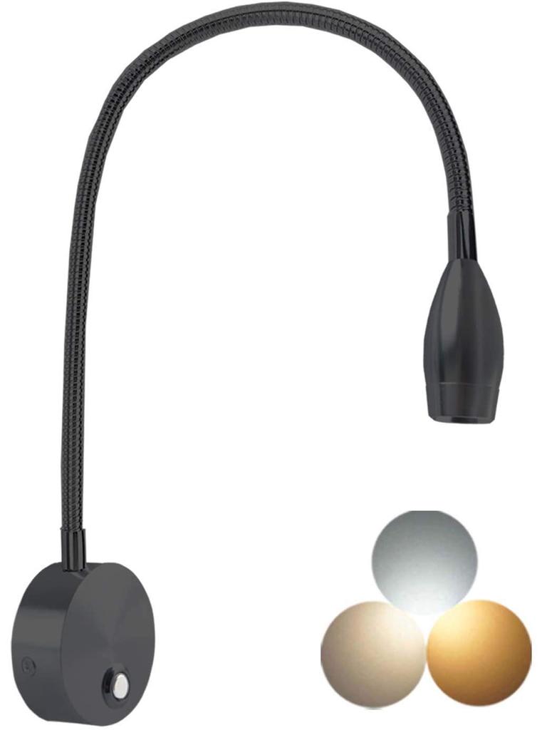 Smart Touch LED Gooseneck Wall Light with Stepless Dimming & Eye Protection