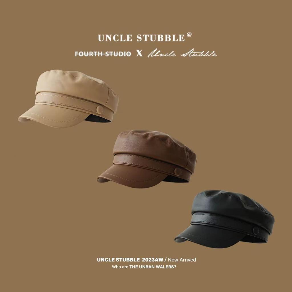 Black octagonal hat British retro autumn and winter duck cap women's casual and versatile Japanese newsboy hat trend