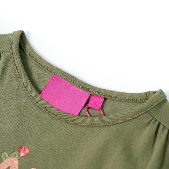 T-shirt enfants à manches longues kaki 92/104/116/128/140