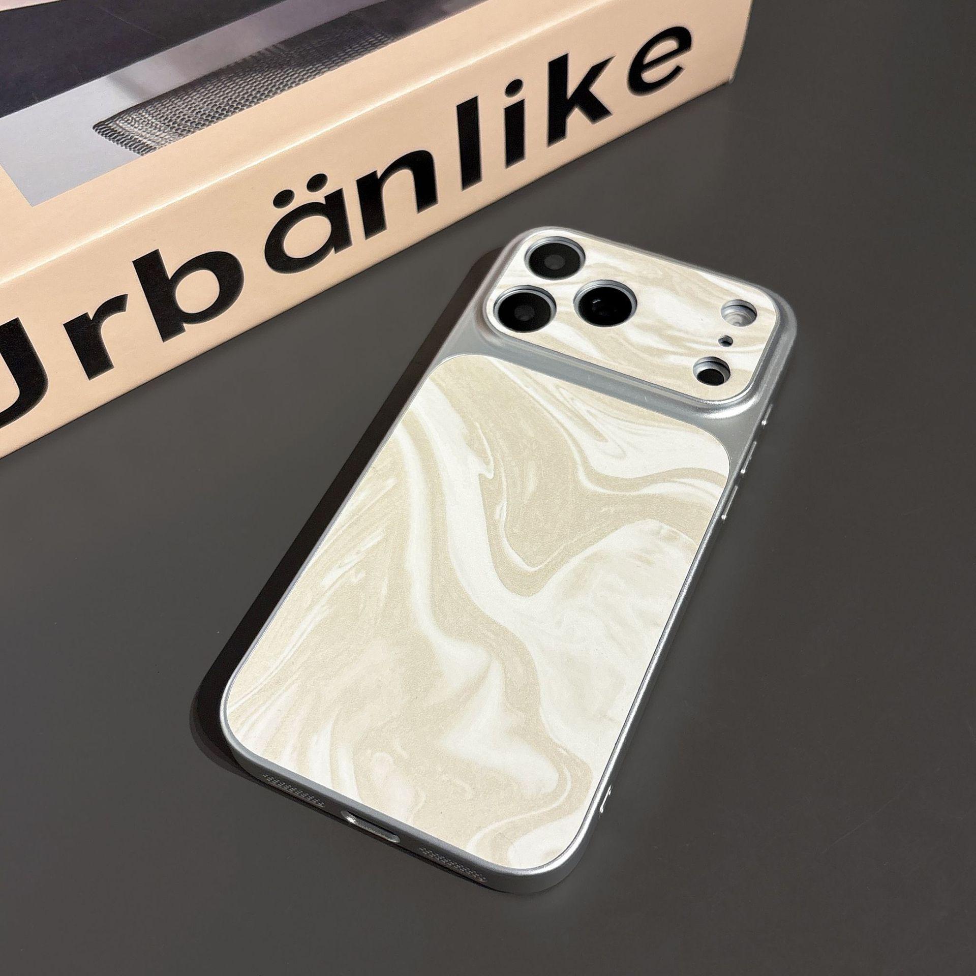 

iPhone 17 Pro Max Snow Mountain Leather Texture Drop-proof Case with Large Window Design iPhone 16 белый