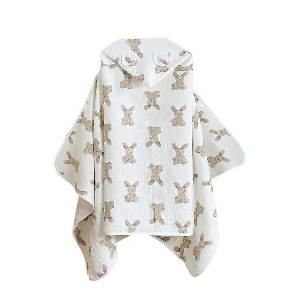 

Soft Baby Hooded Cape Towels Cartoon Printed Kids Bathrobe Large Gauze Blanket Wrap Swimming Style 1