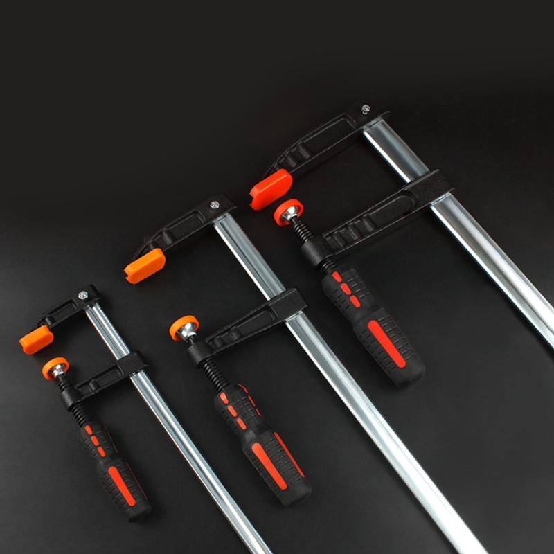 F Clamp with Ergonomic Design for Woodworking and Crafting Applications Heavy Duty Adjustable Metal Working Bar Clamp