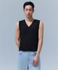 [Cooltandard] Mesh Free-Cut V-Neck Sleeveless Undershirt [Black]