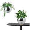 6inch Disco Ball Hanging Plant Pots,Plant Disco Ball Silver Mirror Disco Planter with Chain Hook for Indoor Outdoor Decor and Wooden Stand for
