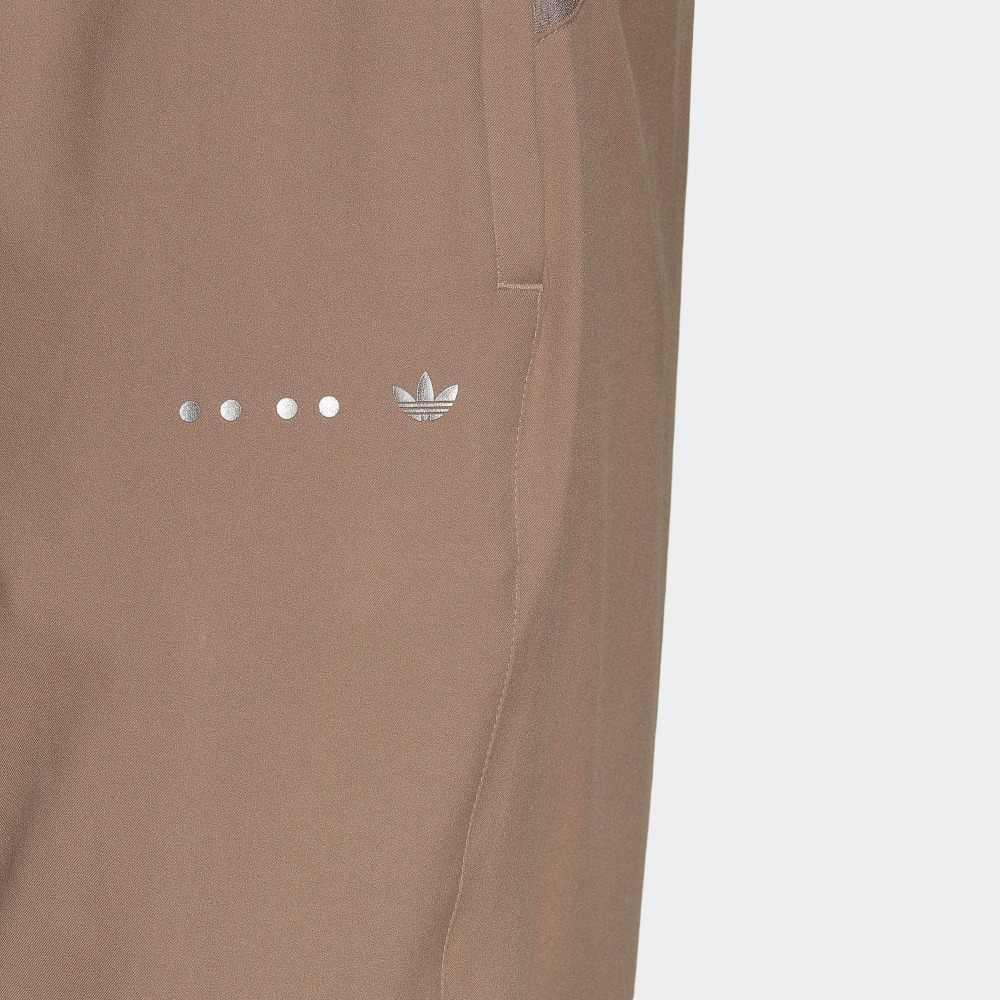 Adidas Originals Trefoil Print Logo Zip Pocket Straight Leg Track Pants Men Bottoms Brown HK2735