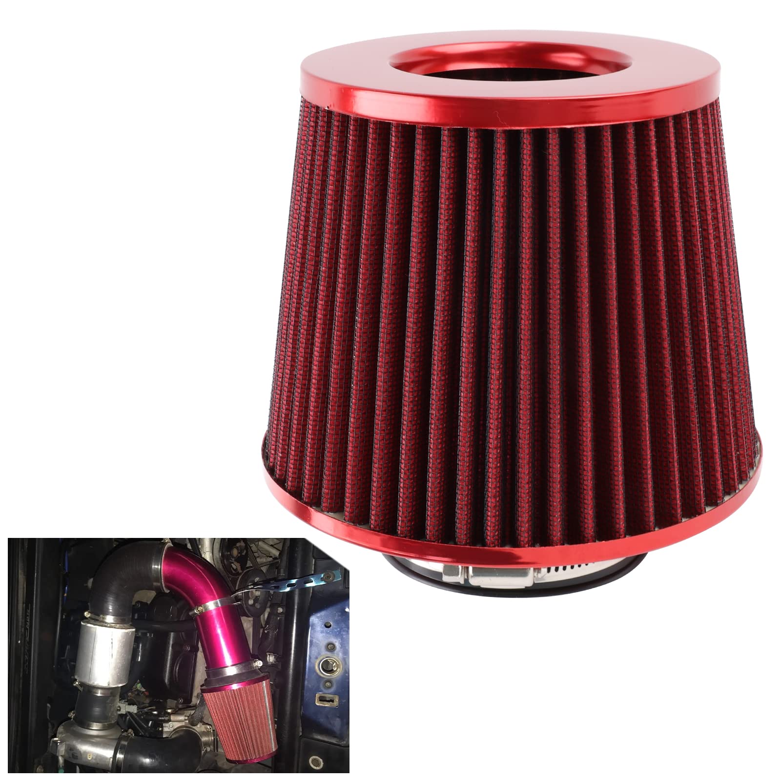 

Универсальный 76мм Воздушный фильтр Тип гриба Воздушный фильтр Регулируемый, Повышенная эффективность впуска, Автомобиль Красный red красный