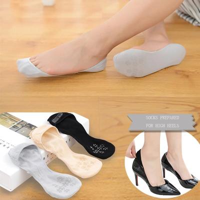 Socks Women's Super Invisible Summer Thin Non-slip Socks Shallow Mouth Solid Color For High Heels Boat Socks