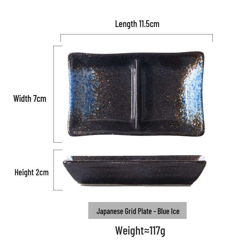 Japanese Style Ceramic Two-Compartment Sauce Dish