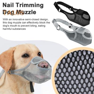 Dog Muzzle for Large Medium Small Dogs Mesh Muzzle with Front Opening Design Breathable Dog Muzzle with Adjustable Strap for Preventing Biting