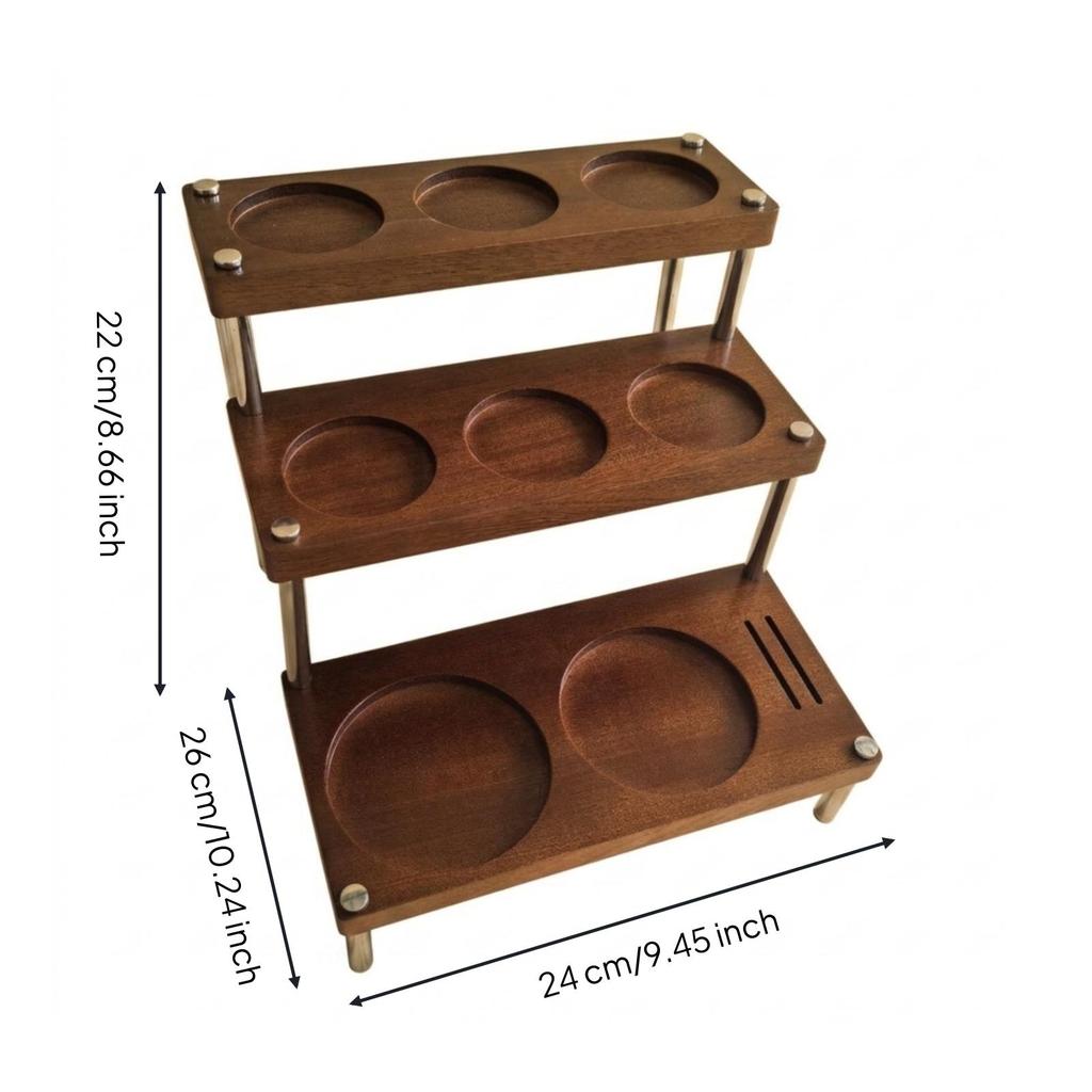 Espresso Tamping Stand Space-Saving Coffee Tool Holder Wood for Café, Baristas