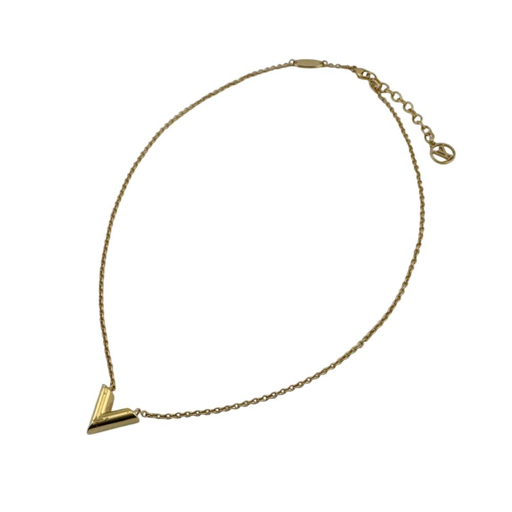 LOUIS VUITTON M61083 Gold Plated Essential V Necklace gold Gold Plated Used