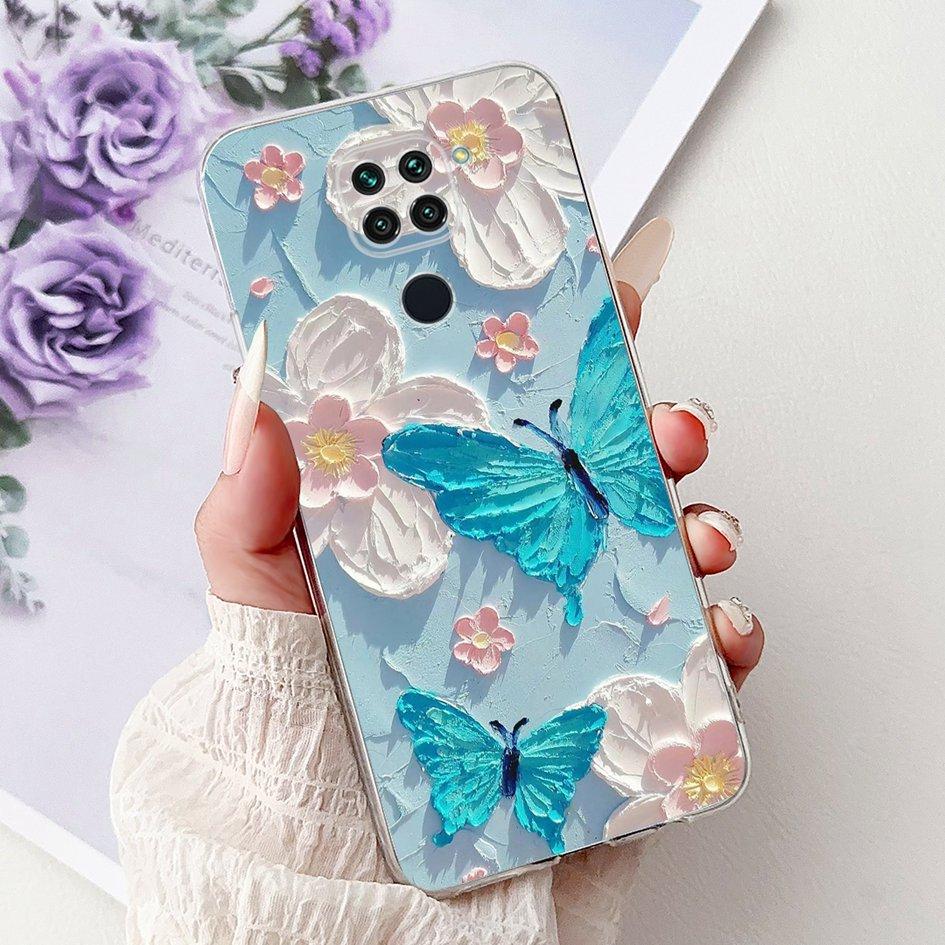 For Xiaomi Redmi Note 9 Case Redmi Note9 Cover M2003J15SC M2003J15SG Fashion Butterfly Phone Case Shockproof TPU Soft Back Cover