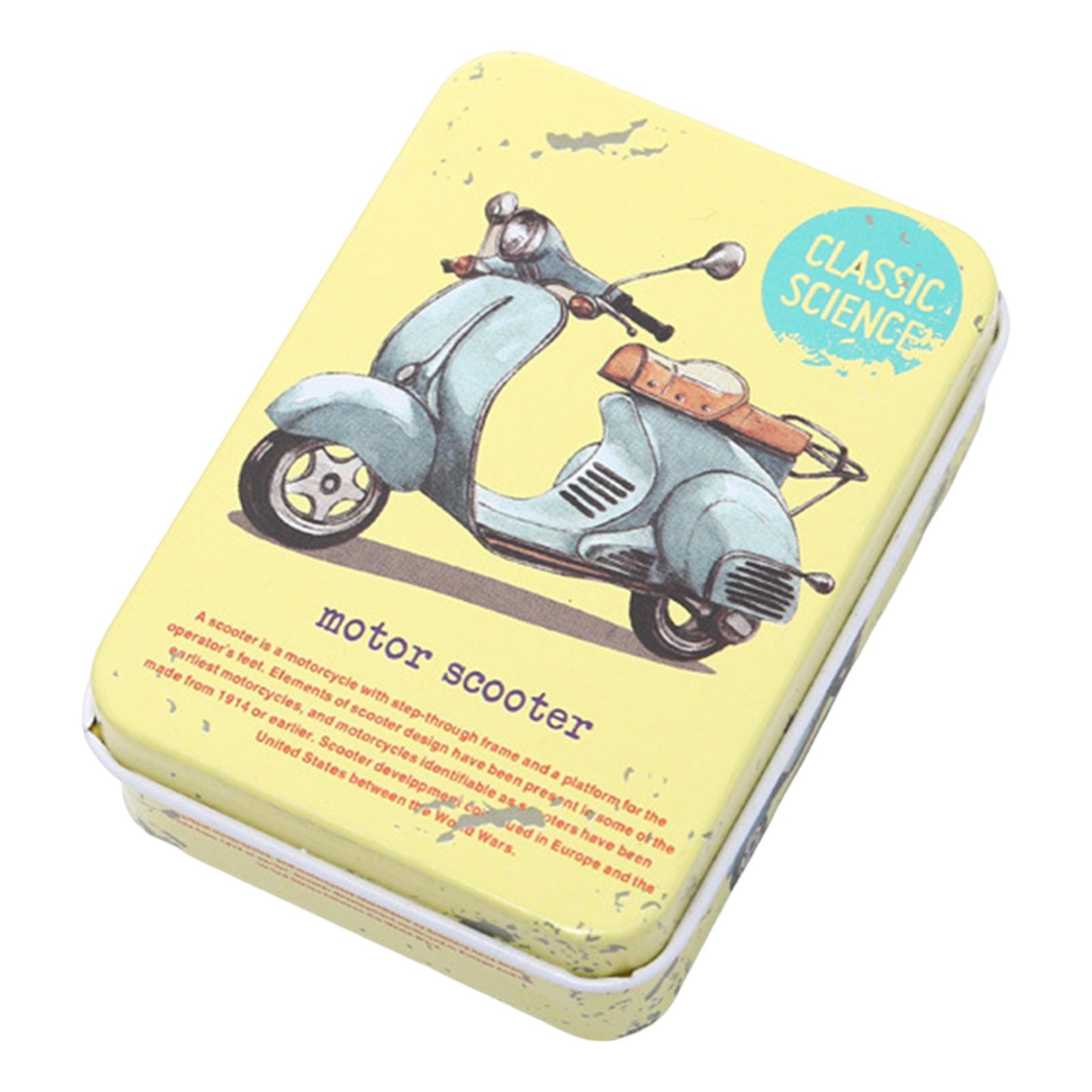 Cartoon Metal Tin Box Gift Card Holder Rectangular Tinplate Box Containers For Stickers Watercolor Jewelry