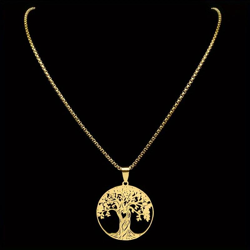 Fashionable High-end Tree of Life Medallion Pendant Necklace Jewelry