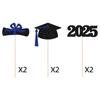 6pcs Doctoral Cap Graduation Centerpiece Sticks Bling Paper Flower Vase Ornament  Gift