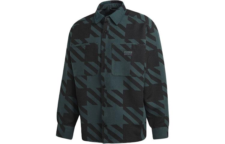 Adidas Originals Shirts Men s Black Green Lapel Moderate Other GD9345 M