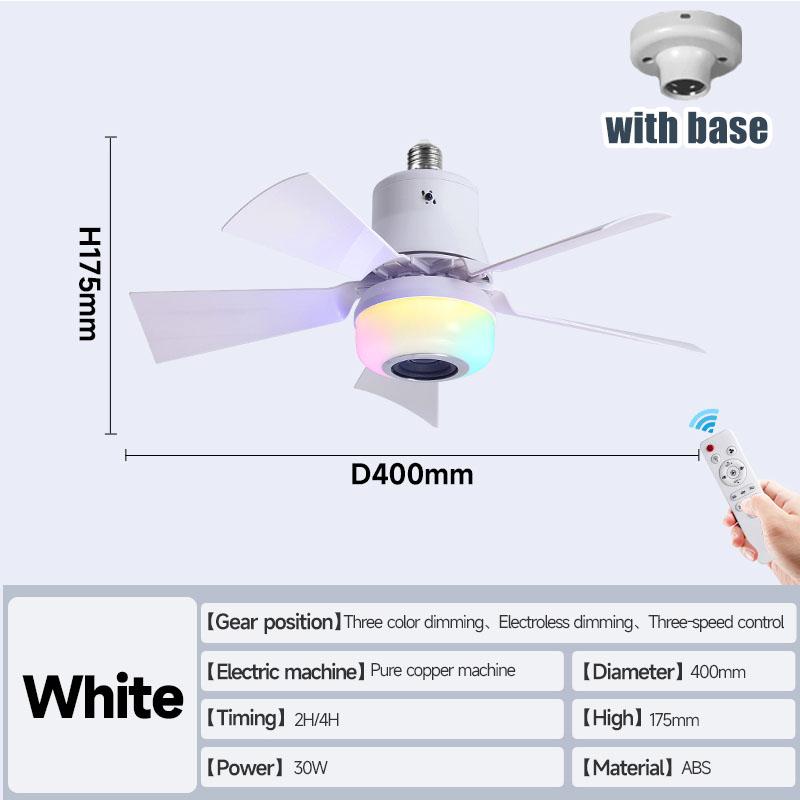 

Потолочные вентиляторы с RGB-подсветкой Пульт дистанционного управления 3 режима цветовой температуры Регулируемая яркость Музыкальный плеер 5 реверсивных пластиковых лопастей 3 скорости для вечеринки Бара Дома белый