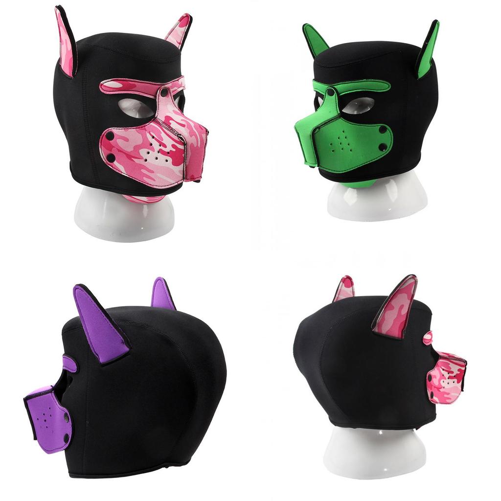 Máscara de Cabeza de Perro Única para Placer Adulto Disfraz Para Juego de Rol Íntimo Con Cómodo Material de Neopreno