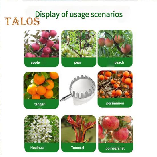 Metalowy Zbieracz Owoców z Zębami Narzędzie do Zbioru Owoców z Torbą Przenośne Narzędzie do Zbierania Owoców Sadowniczych do Drzew Brzoskwiniowych Pomarańczowych Gruszkowych