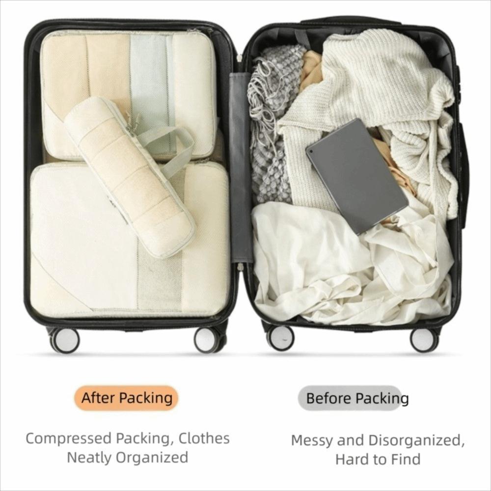 5Pcs Mesh Surface Luggage Organizer Packing Cubes 5 in 1 Set Toiletries Bag  Travel