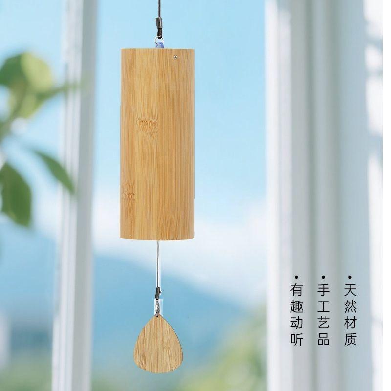 Bamboo Wind Chimes Deep Tone Wooden Hanging Bell Door Wind Bell Outdoor Garden Home Room Decoration Pendant
