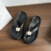 Casual versatile outer wear beach sandals muffin bottom cartoon cute apple pinch flip-flops 2025 summer new