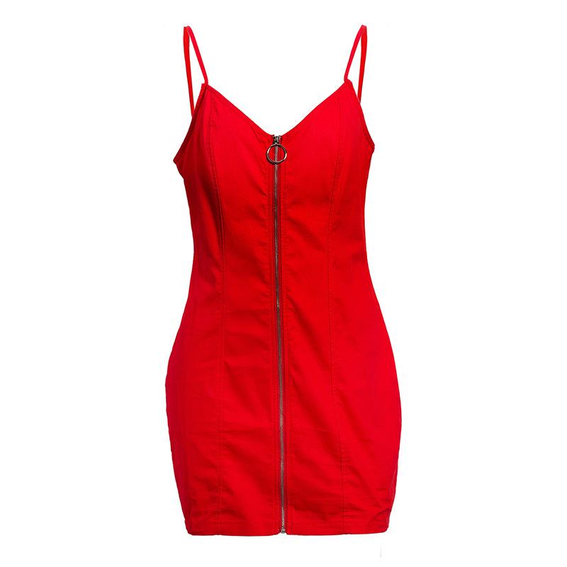 

IELGY Explosion женская сумка на молнии с кольцом, сексуальное платье на бретельках, летний новый стиль M красный