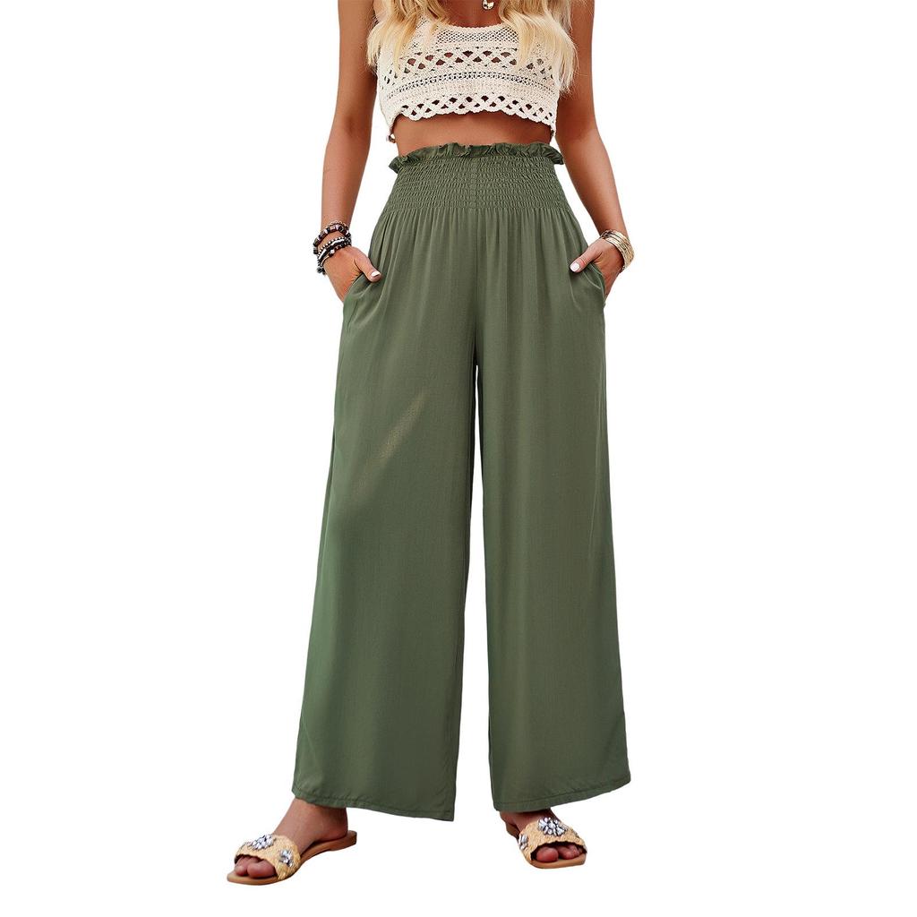 Diyun 2024 Women's Solid Color Loose Wide-Leg Trousers - Spring/Summer Collection