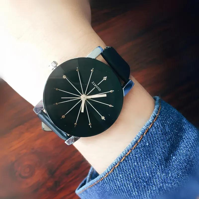 Top Style Fashion Women Watch Luxury Leather Band Analog Quartz Wristwatch Ladies Watchs Black Clock Reloj De Mujer