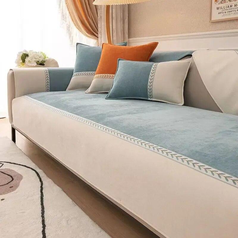 Chenille-Sofakissen, ganzjährig, schlicht, modern, rutschfest, universeller Bezug für Rückenlehne, Handtuch und Stoff