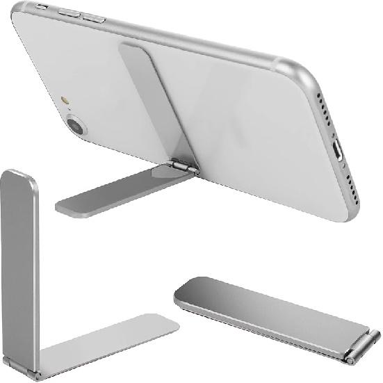 Giantree Ultra Thin Cell Phone Holder, Adjustable Mini Alloy Phone Kickstand Portable Phone Stand Foldable Phone Stand for Mobile Phone Tablet