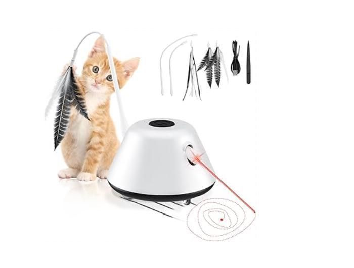 Jouet interactif pour chat - automatique - 3 modes de jeu - LED rouge - rechargeable