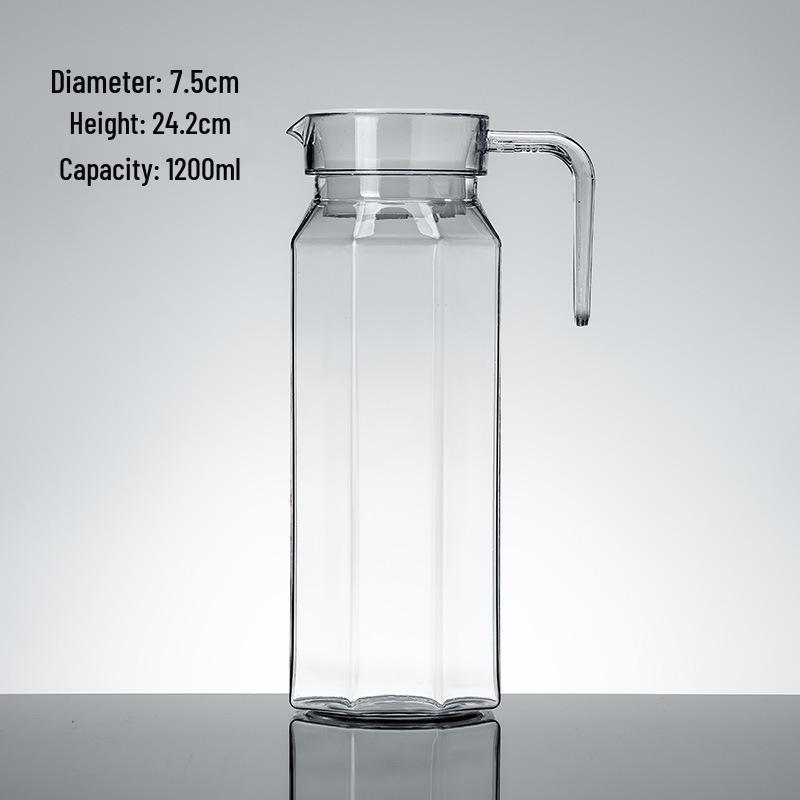Commercial Cold Water Striped Acrylic Pitcher - Durable and Drop-Proof for Juice, Tea, Water, or Lemonade.