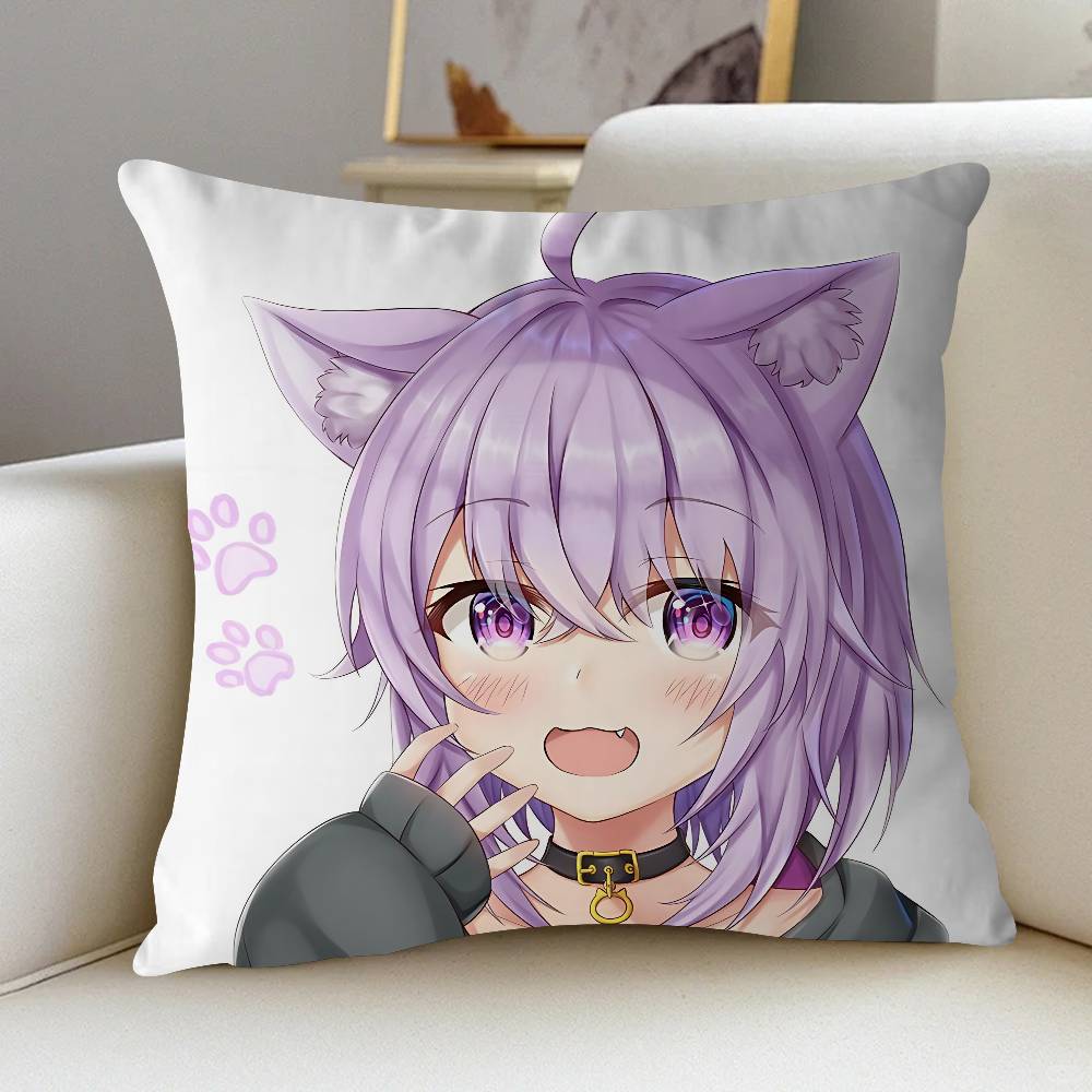 Nekomata Okayu Personalized Picture Text Home Decorative Pillows Household Gifts 45x45cm
