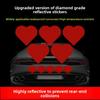 Motorcycle Sticker Reflective Night Safety Warning Electric Scooter Helmet Paper Car Tail Box Rear  Heart-shaped Decorative