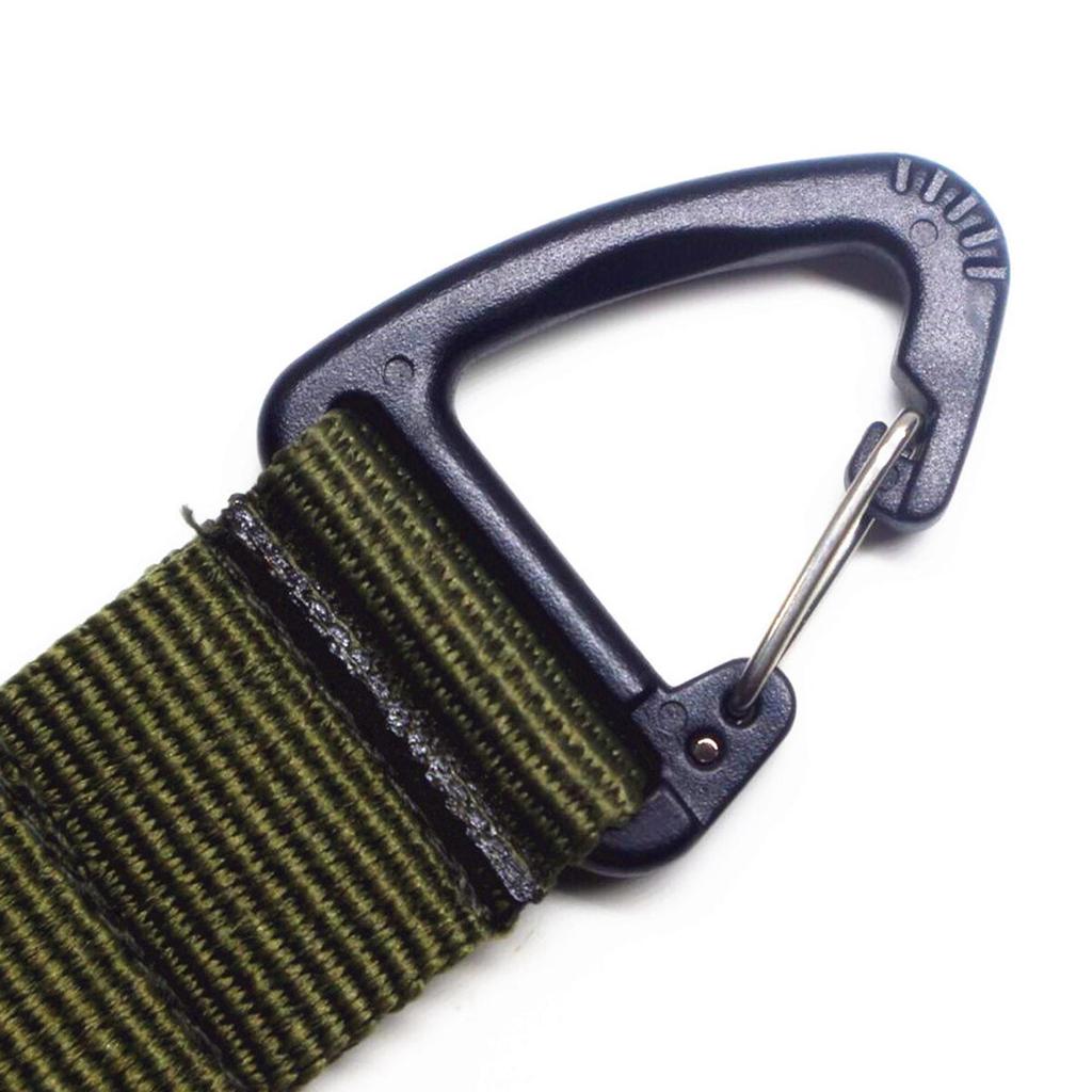 Dual Point Triangle Webbing Backpack Hook with Carabiner Clips for Outdoor Gear Attachment Hiking Camping Utility Strap
