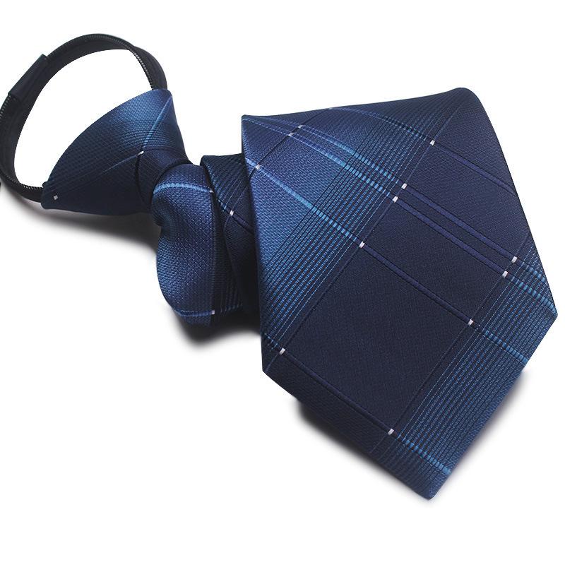 Men's 8cm No-Knot Zipper Tie - Easy-Pull Business Formal Tie