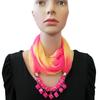 Summer Sunscreen Scarf Gradient Silk Scarf Scarf Resin Necklace Pendant Women's Jewelry Scarf