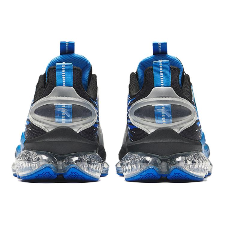 Anta Kids UFO 6.0 Leather Shock Absorbing Durable Rebound Low Top Running Shoes Kids Running Shoes Silver Black 312435583N-1