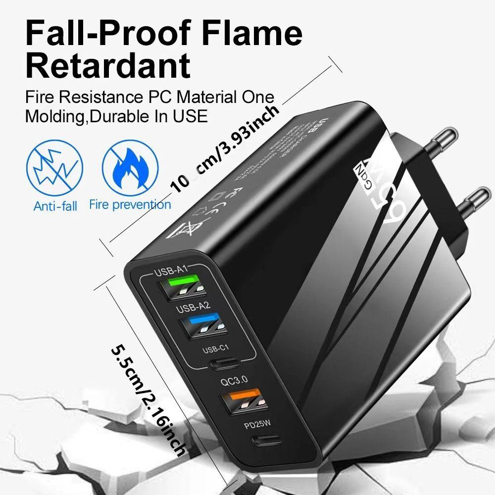 5-Ports Charger Dock Fast Charging USB Hub Adapter Portable Power Adapter