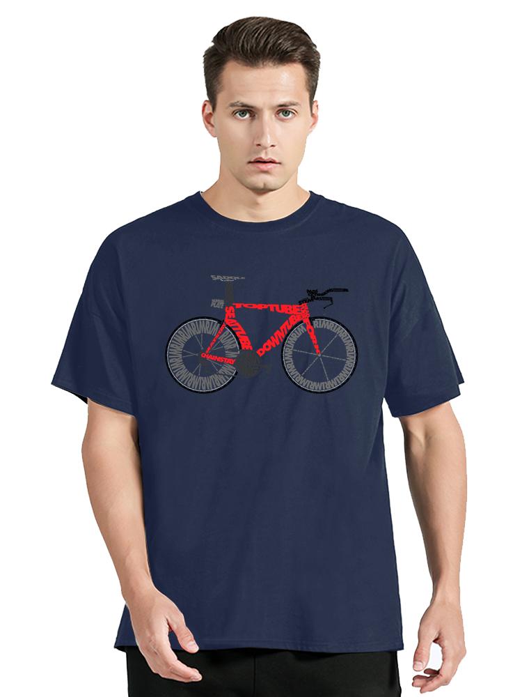 Words Bicycle Anatomy Of A Time Trial Bike Print T-Shirt Casual Cotton Tshirt O-Neck New Unisex Tops Tees Fitness T Shirt