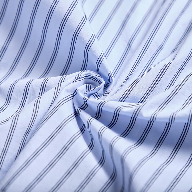 Wudao 100% Cotton Intellectual Style Knit Shawl & Striped Shirt Set