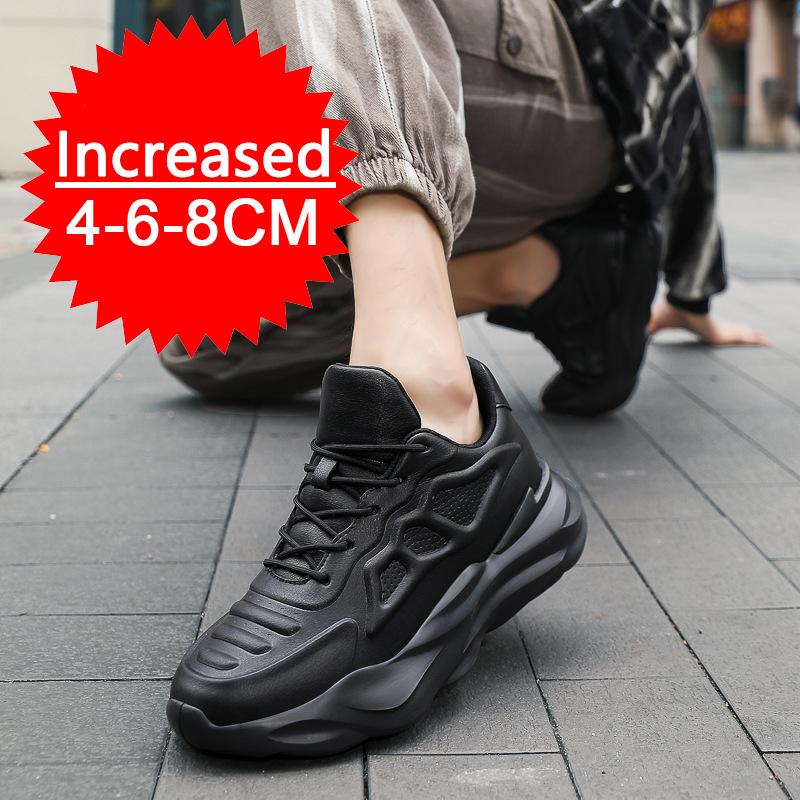 New Men's Breathable Sneakers Elevator Shoes Invisible Inner Height Increasing 8CM Summer Tennis Men Sports Shoes Heighten Shoes