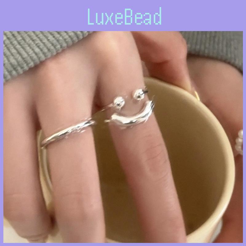 Trendiger Koreanischer Stil Smiley Gesicht Ring Für Frauen Verstellbarer Modischer Kupfer Accessoire