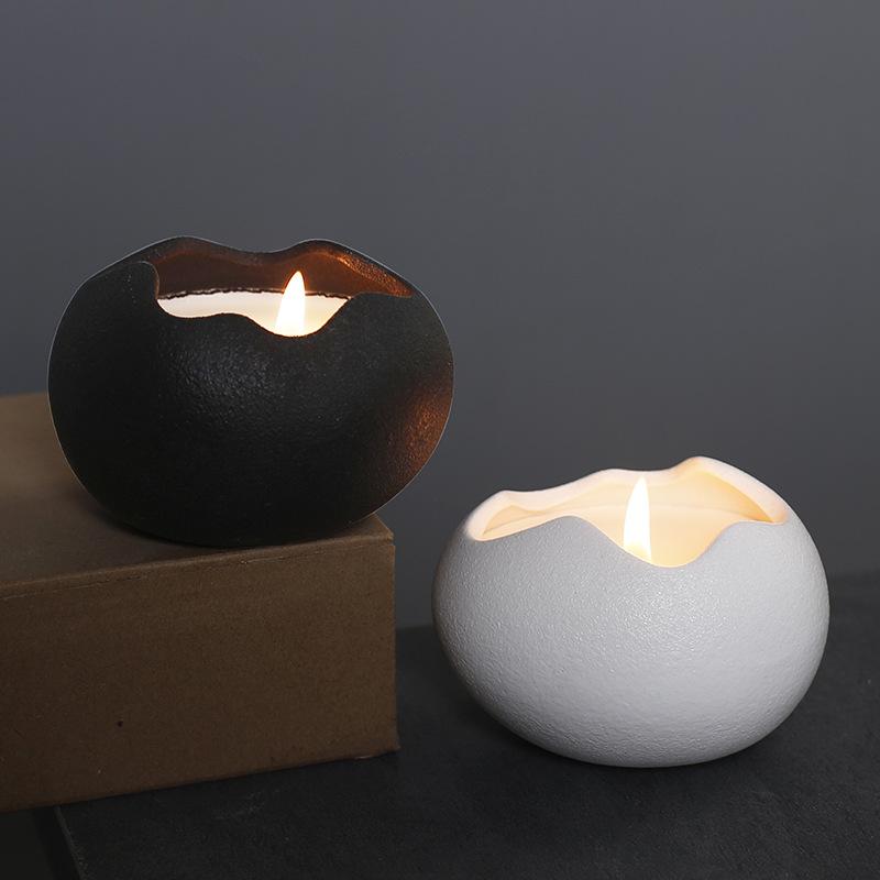 Copo de Vela Cerâmico Criativo Casca de Ovo Copo Vazio Alto Valor Utensílios para Velas de Aromaterapia Suporte para Velas Simples Ornamento