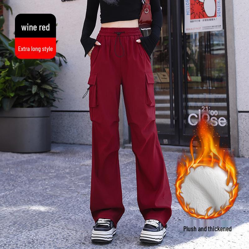 

Women s High Waist Velvet Wide-Leg Work Pants for Autumn/Winter 2025 - Casual Outdoor Ski Suit Pants XL